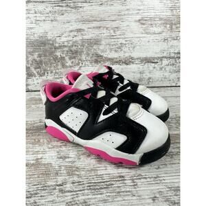 Toddler Nike Air Jordan 6 Retro Low TD White/Black/Pink Sz 7C